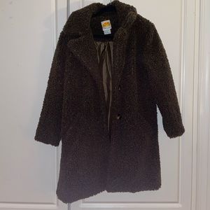 CC California Boucle Olive teddy Coat